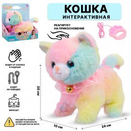 Кошка с поводком со звуковыми эффектами 23см 933-29E TONGDE