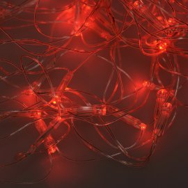 Гирлянда электрическая Сетка для помещения 160 LED красное свечение 8 режимов прозрачный провод 150*150 см 220 В /Tongde/