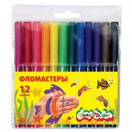 Фломастеры 12 цветов ФКМ12 КАЛЯКА-МАЛЯКА