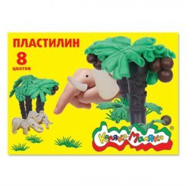 Пластилин 8 цветов со стеком ПКМ08 КАЛЯКА-МАЛЯКА