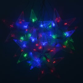 Гирлянда электрическая Занавес Звёзды для помещений 50 LED цветное свечение 1 режим прозрачный провод 3 м 220 В /Снежное царство/