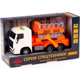 МАЗ, автомобиль с подъёмником инерционный (со светом и звуком) (в коробке) 94025
