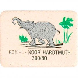 Ластик Koh-I-Noor ELEPHANT 300/80 каучук 26х19х8 мм прямоуг. белый цв. печать 010359