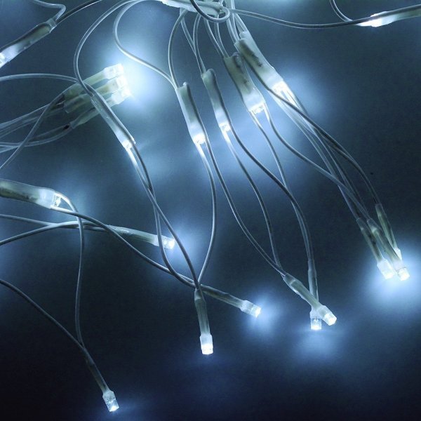 Гирлянда электрическая Сетка для помещения 240 LED белое свечение 1 режим прозрачный провод 150*200 см 220 В /Tongde/