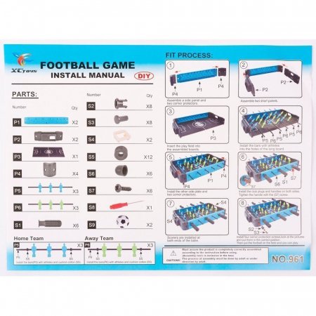 Игра настольная Футбол 50*26*6,6см 961 TONGDE
