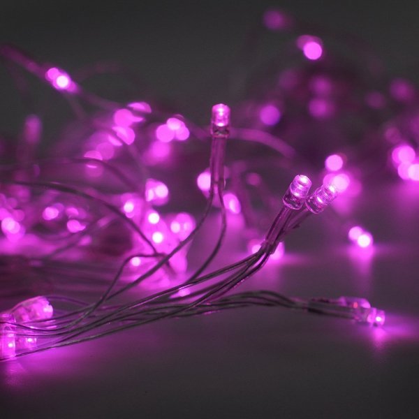 Гирлянда электрическая Сетка для помещения 120 LED розовое свечение 8 режимов прозрачный провод 120*100 см 220 В /Tongde/