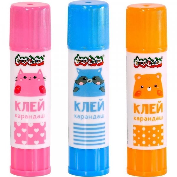 Клей-карандаш 15г "Зверята" для бумаги, картона PVP ККЗКМ15 КАЛЯКА-МАЛЯКА