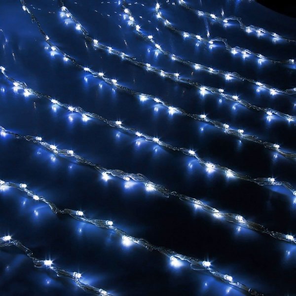 Гирлянда электрическая Занавес для улицы 400 LED синее свечение 8 режимов прозрачный провод 4х1 м 220 В /Tongde/