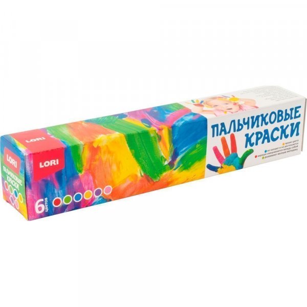 Пальчиковые краски 6 цветов по 40 мл Пкр-006 LORI