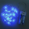 Гирлянда на батарейках для помещений 20 LED синее свечение 1 режим прозрачный провод 2 м на батарейках /Tongde/